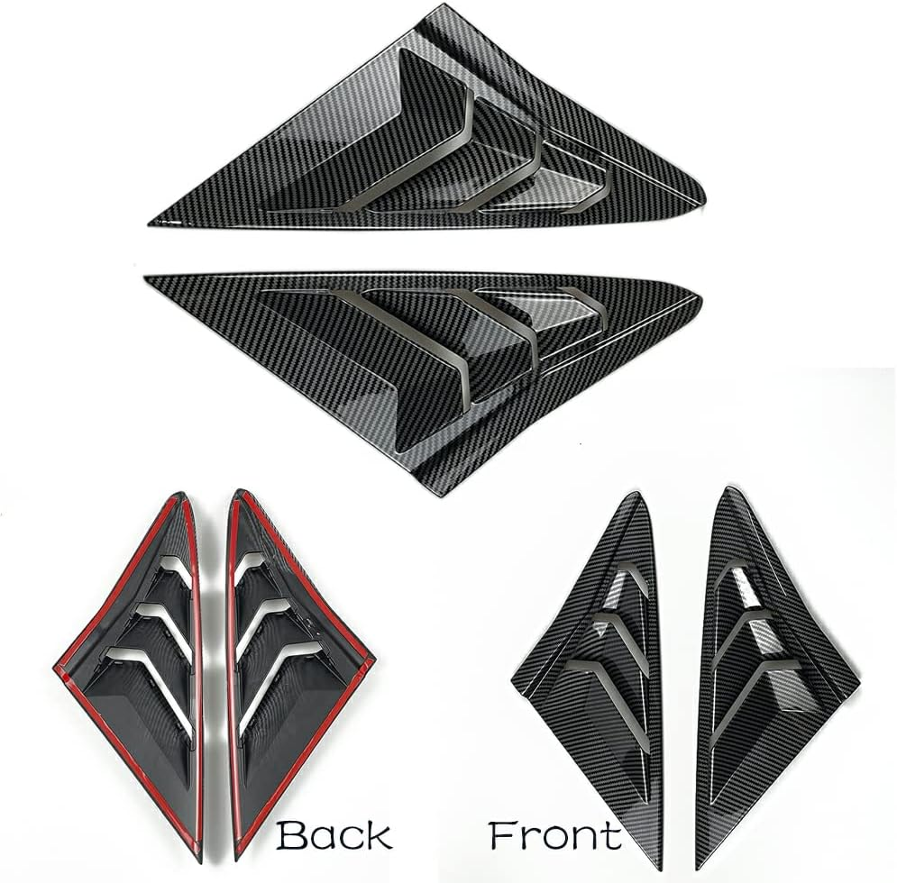 TKREENO for Honda 10Th Gen Civic 2016-2021 Rear Side Window Louver Decorate Cover Rear Air Vent Window Louvers Blinds Covers Auto Accessories (10Th Gen Civic Hatchback, Carbon Fiber Color) image number 6