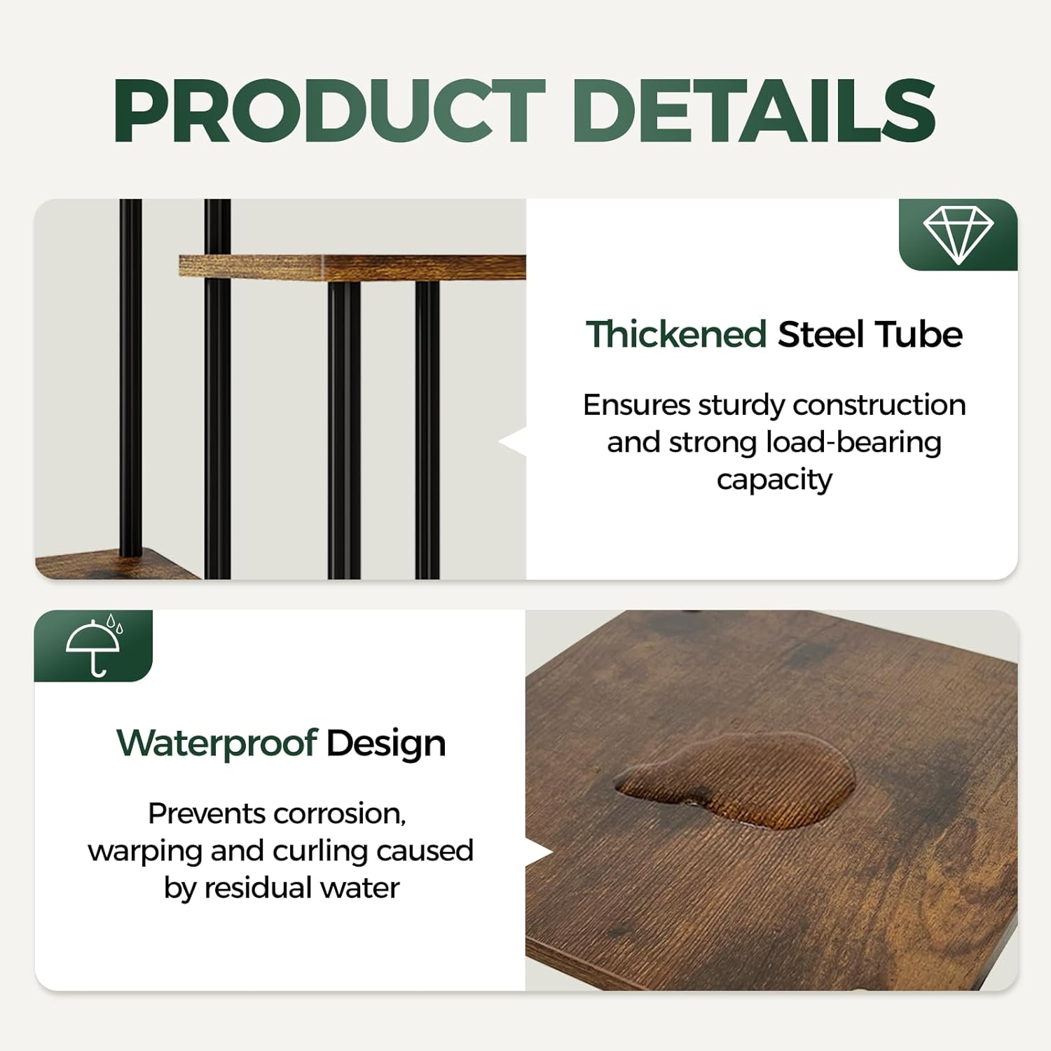 Bamworld Large Plant Stand Indoor Outdoor, Tall Metal Pot Plant Shelf Stand for Multiple Plants, 7 Tier Tiered Flower Garden Accessories Stand for Patio Balcony Living Room Bedroom(Brown) image number 1