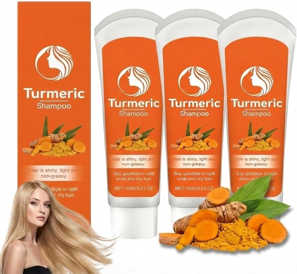 Turmeric Shampoo, Deep Cleansing Scalp Care Oil Control Nourishing Shampoo, Thickening Volumizing Softening and Deeply Hydrating Shampoos, Natural Ginger Moisturizing Hydrates Shampoos (5PCS)