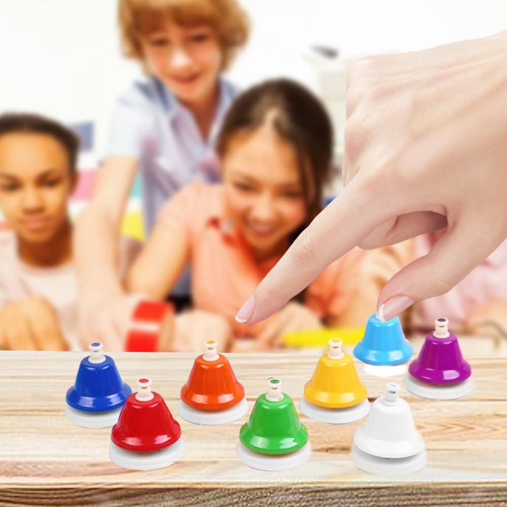ENNBOM Desk Bells Hand Bells 8 Notes Music Bells Percussion Instrument Musical Teaching Chromatic image number 4