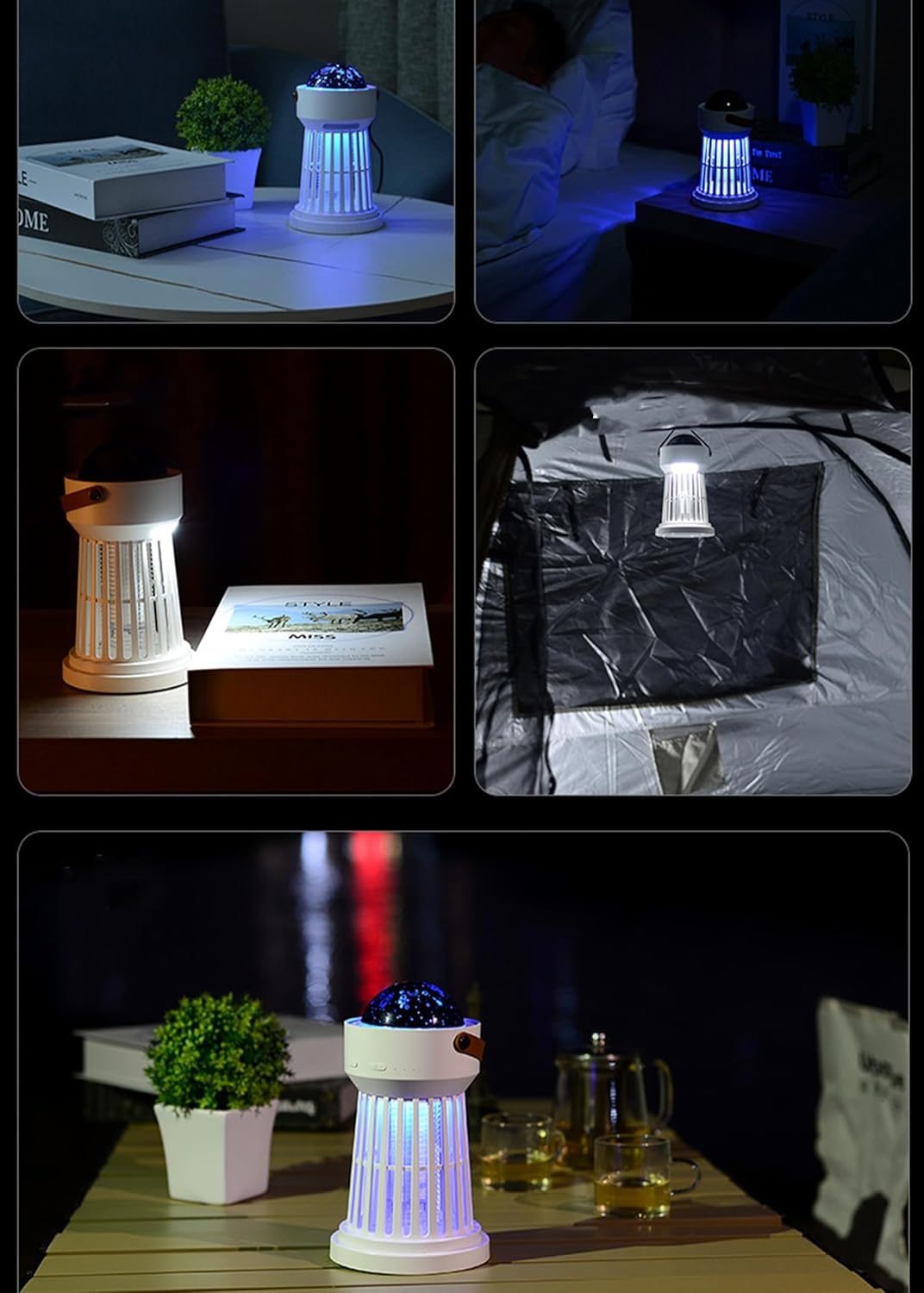 Bug Zapper Outdoor & Indoor, Rechargeable Mosquito Zapper with Projector, Portable Fly Zapper Killer, Electric Insect Zapper for Home, Kitchen, Backyard, Camping, Patio