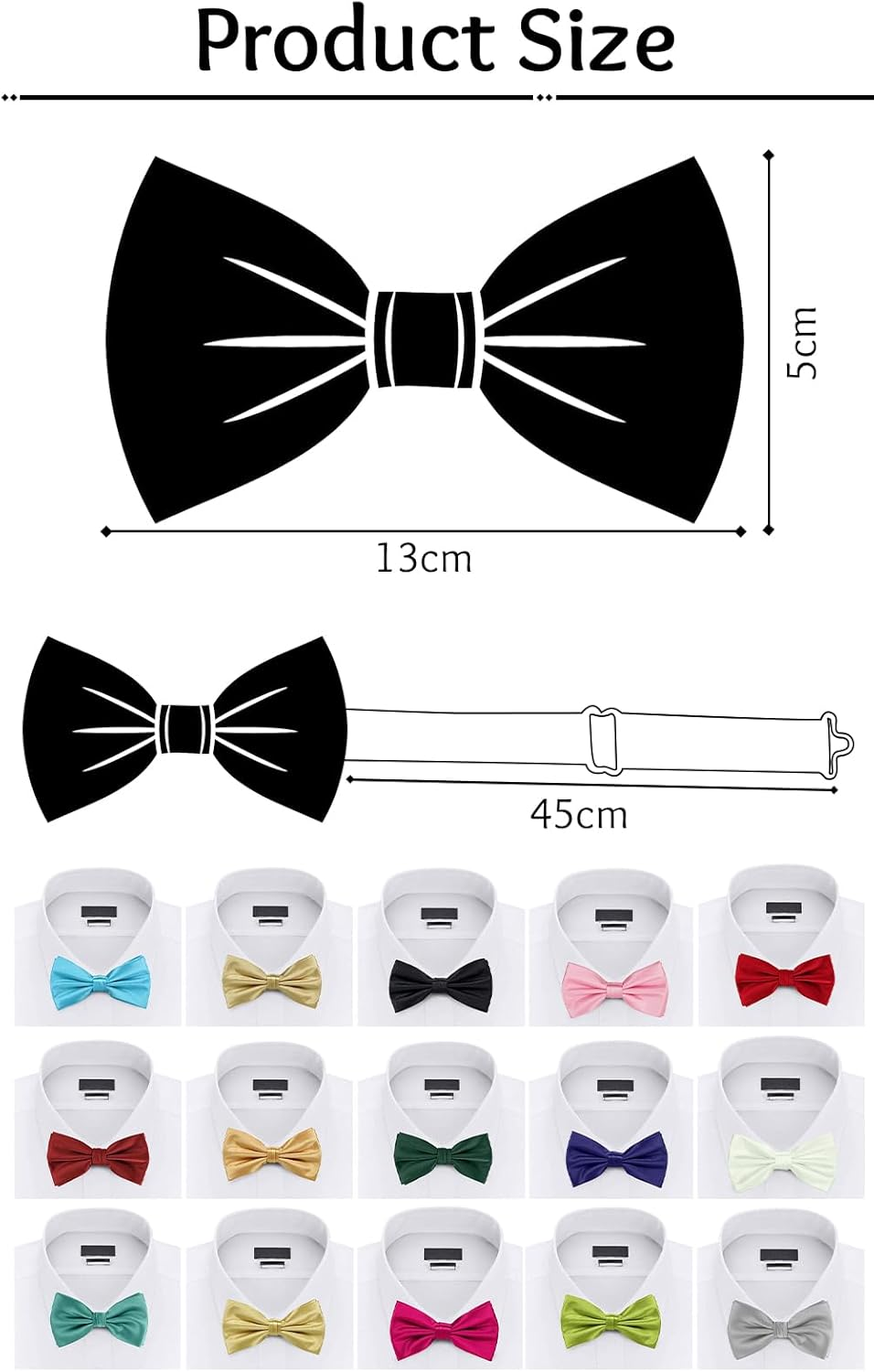 Weddecor Classy Pretied Adjustable Bow Tie Satin Butterfly Neck Stylish Bowtie Solid Colour Tuxedo Men Women Kids Formal Casual Fashion Accessory, Aqua Blue
