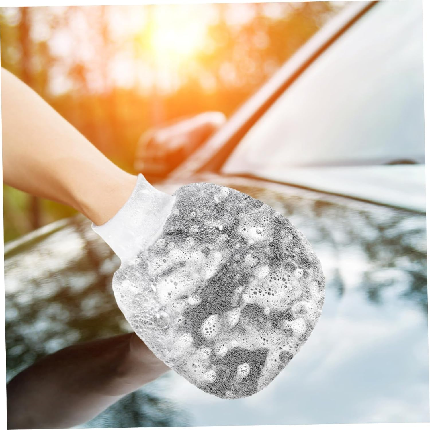 IMIKEYA Car Wash Mitt 2Pcs Scratch-Free Wash Gloves Thickened Microfiber Automotive Exterior Cleaning Dusting Gloves for Detailing and Vehicle Care