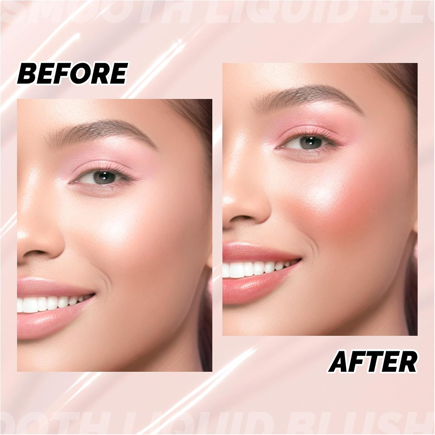 DAGEDA Liquid Blush, Lightweight and Smooth Liquid Blush for Cheeks, High Pigmented Color for Blush Makeup, Blendable & Buildable, Long-Wearing, Weightless Natural Dewy Finish (#Pearlescent Coral) - Sweetie image number 5