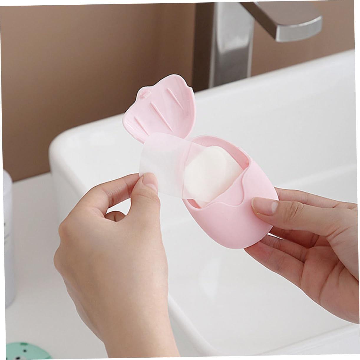 BRIGHTFUFU Travel Container Toiletry Mini Travel Soap for Hand Washing Natural Biodegradable Soap Flakes image number 4