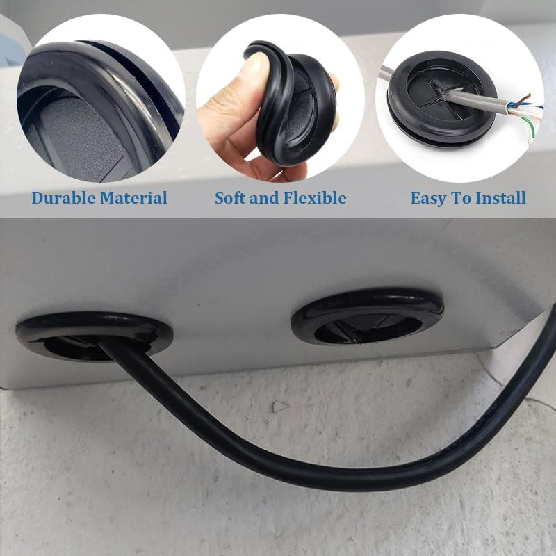 Rubber Grommets 20-Pack - Edge Protector for Cable Management in Automotive/Workshop/Server Cabinets