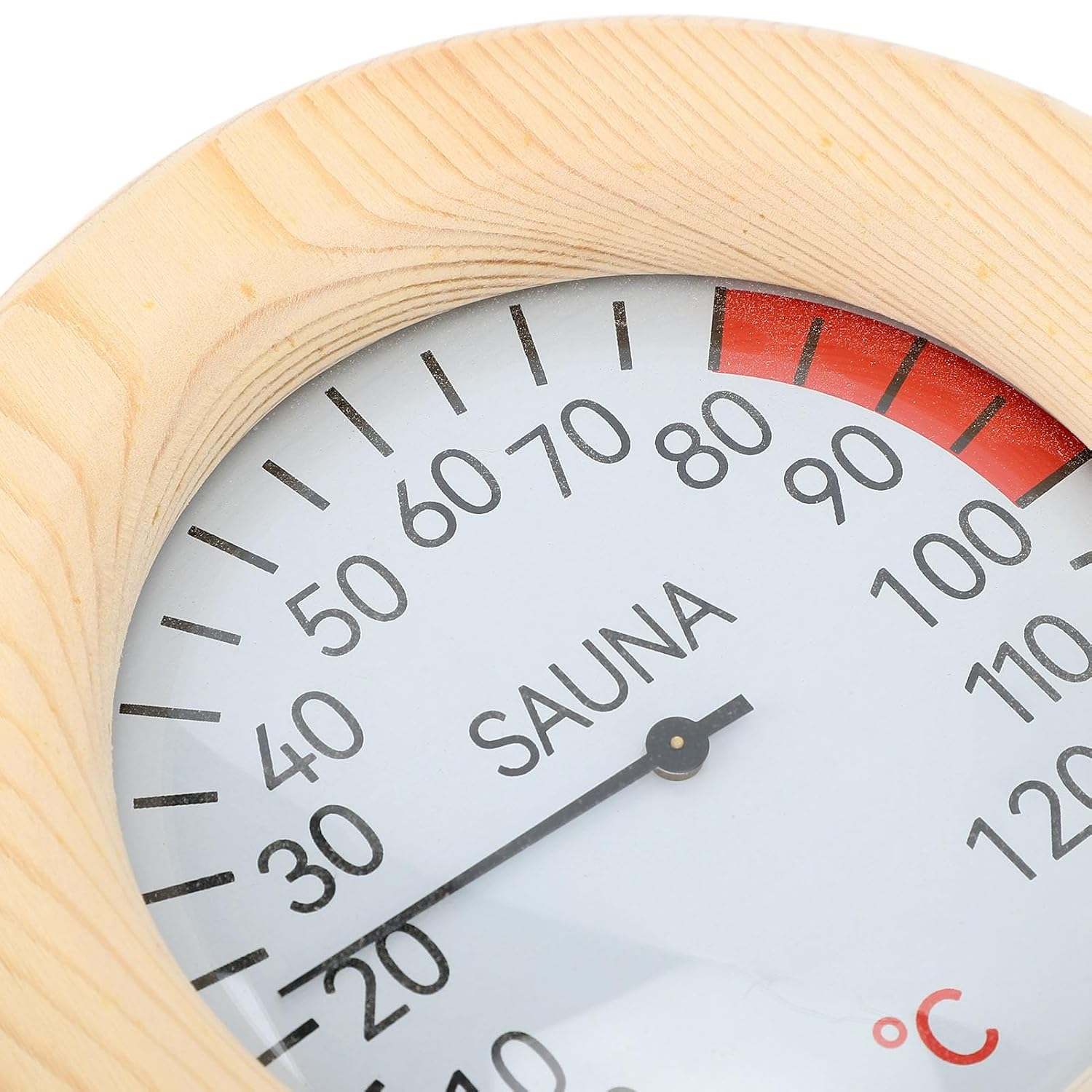 Yosoo Sauna Room Thermometer Hygrometer Wooden 2 in 1 0‑120℃ 0‑100% Wall Mounted for Steam Room Bathroom Temperature and Humidity Display for Growth of Babies image number 2