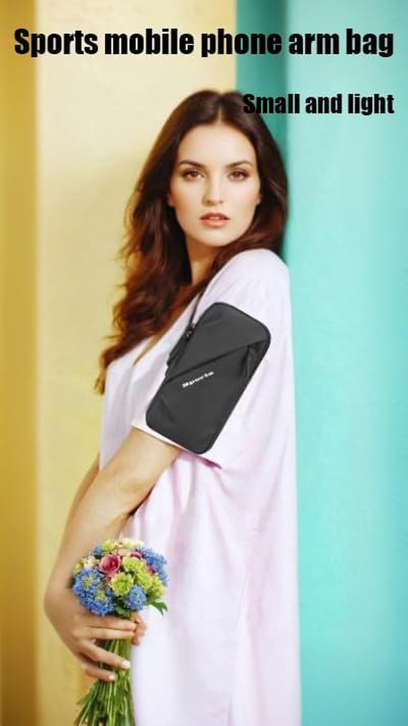 Universal Phone Armband for Running and Workouts, Adjustable Cell Phone Holder for Exercise, Gym, Walking, Black image number 4