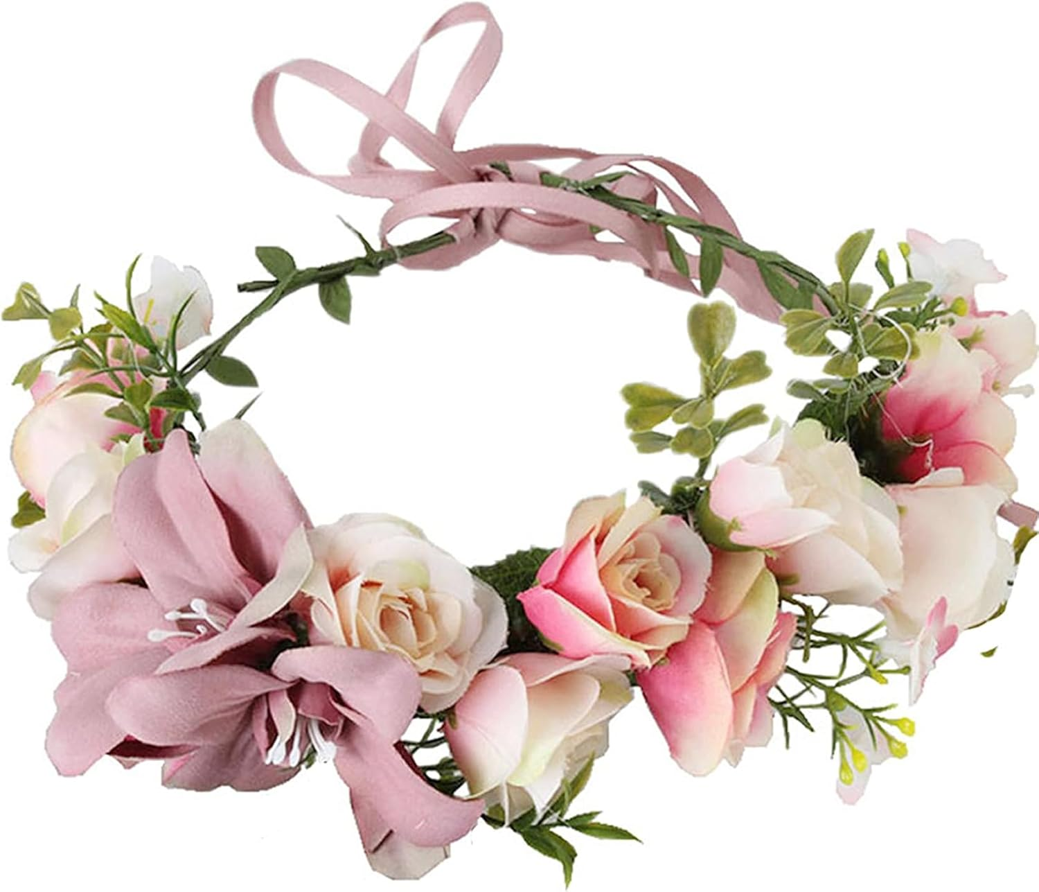 Ynimioaox Women Halloween Flower Crown,Photography Flower Headband,Bridal Accessories,Floral Girl Headpiece for Festival Wedding Party