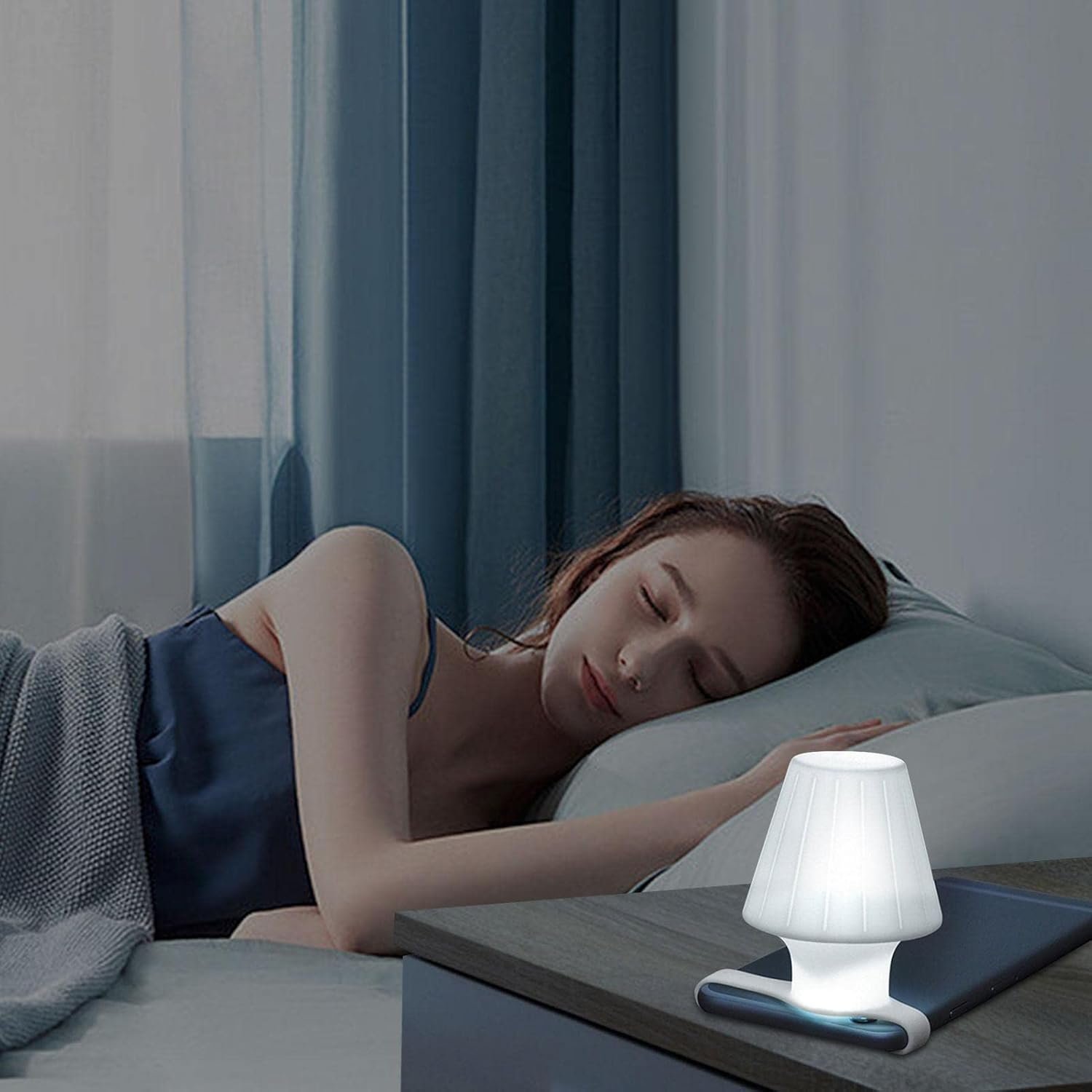 Cell Phone Lampshade,Novelty Phone Lampshade Holder Silicone Mobile Night Light - Phone Holder Light Flashlight Lampshade Clip Phone Flash LED Light Holder Qarido image number 2