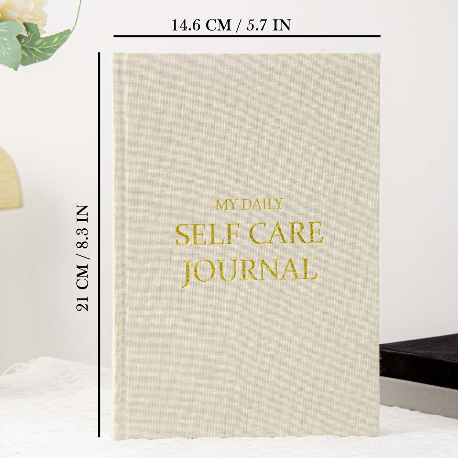 Self-Care Journal Book, Gratitude Journal, Happiness A5 Notebook Fabric Book Planner, a Daily Diary for Women with Guided Self Reflection Prompts - Coffee image number 4