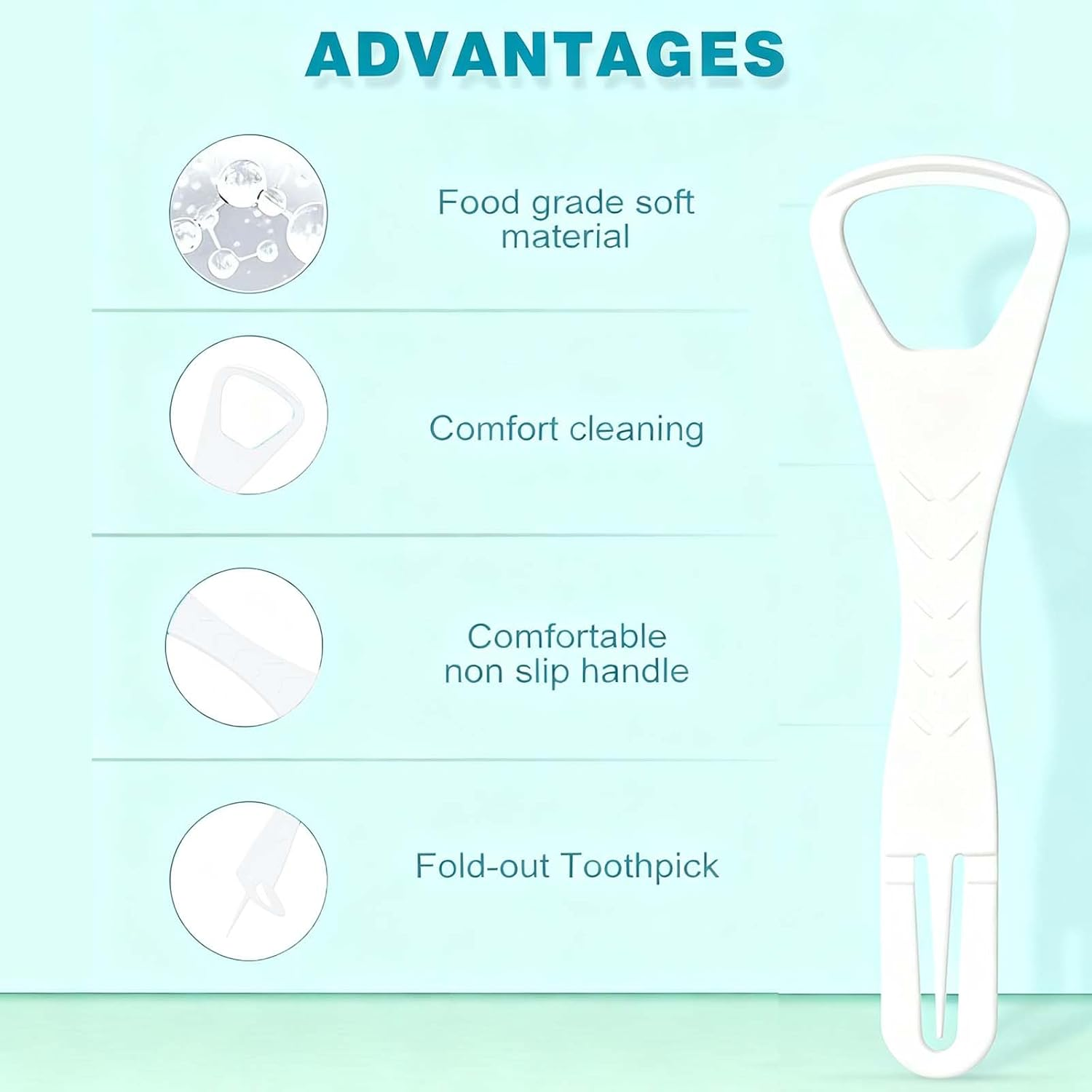 Tongue Scraper，Disposable Tongue Cleaner 30 Pack, Bpa-Free Tongue Scraper & Brush with Toothpick, Portable White Tongue Cleaners for Adults, On-The-Go Oral Hygiene image number 3