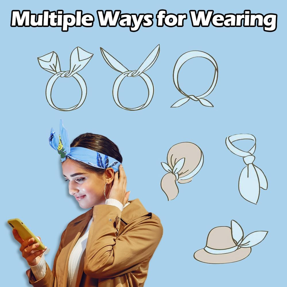 LZYMSZ Floral Print Headwrap,Boho Women'S Headbands Criss Cross Elastic Head Wrap Twisted Vintage Hair Accessories (12-Ts) image number 4