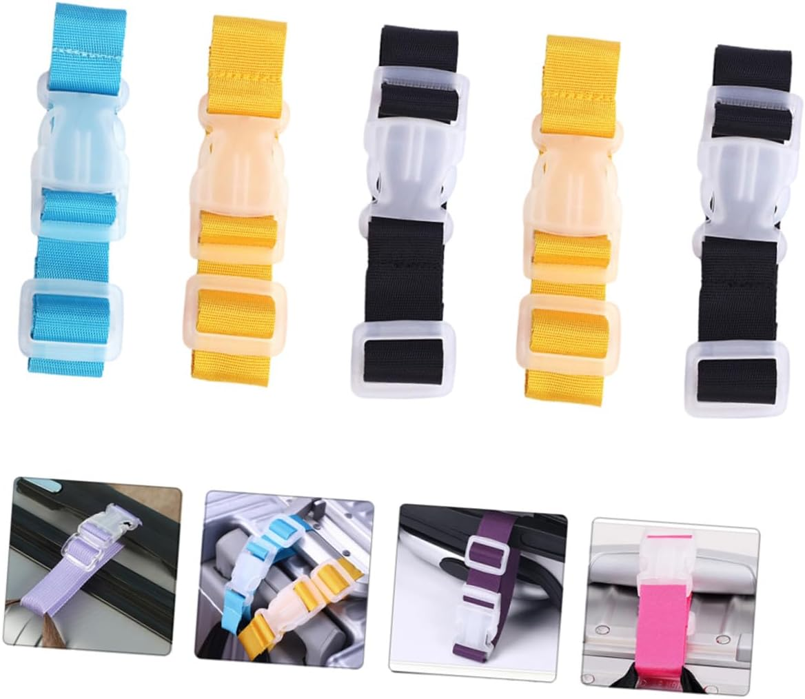 SOLUSTRE 5Pcs Luggage Belt Straps with Hanging Buckles Multi-Color Suitcase Straps for Travel Bags Compatible with Suitcases and Travel Gear