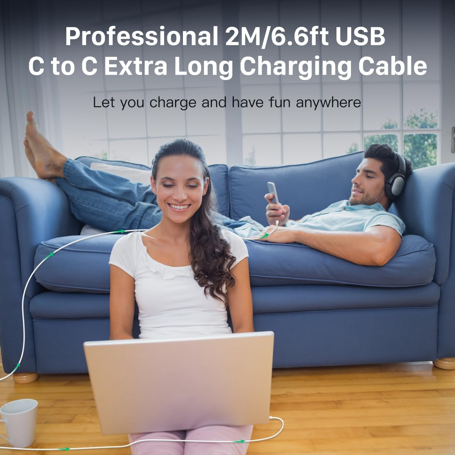 96W 100W USB C Charger for Mac Book Pro Charger, Fast Charger Power Adapter for USB C Port Macbook Pro Macbook Pro/Macbook Air 16 15 14 13 Inch and Lenovo HP ASUS Dell,2M USB C to C Charging Cable image number 1