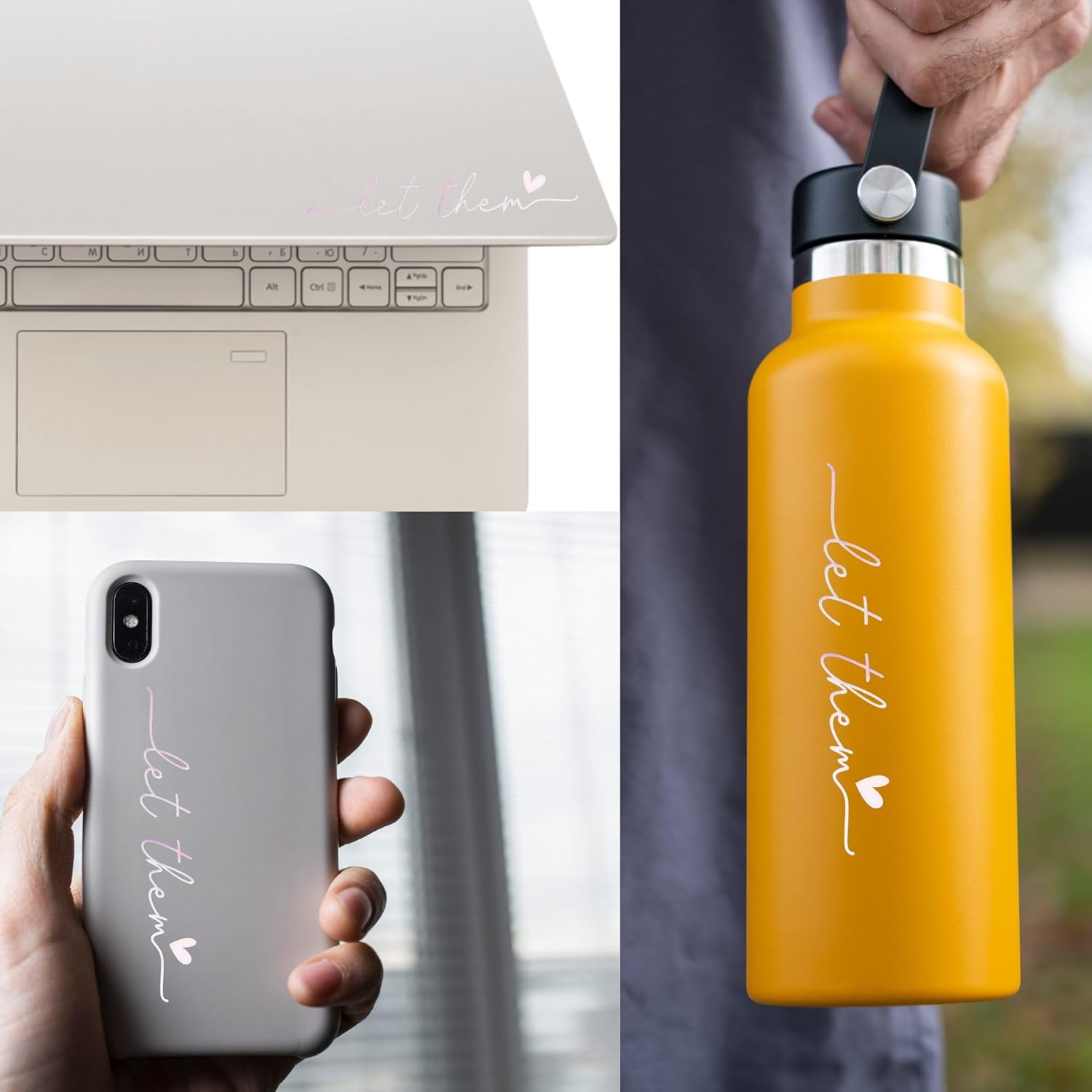 4X Let Them Rearview Mirror Sticker, Inspirational Mirror Decals, Christian Car Decals for Women, Cute Car Accessories, Rear View Mirror Stickers for Window Mirror image number 1