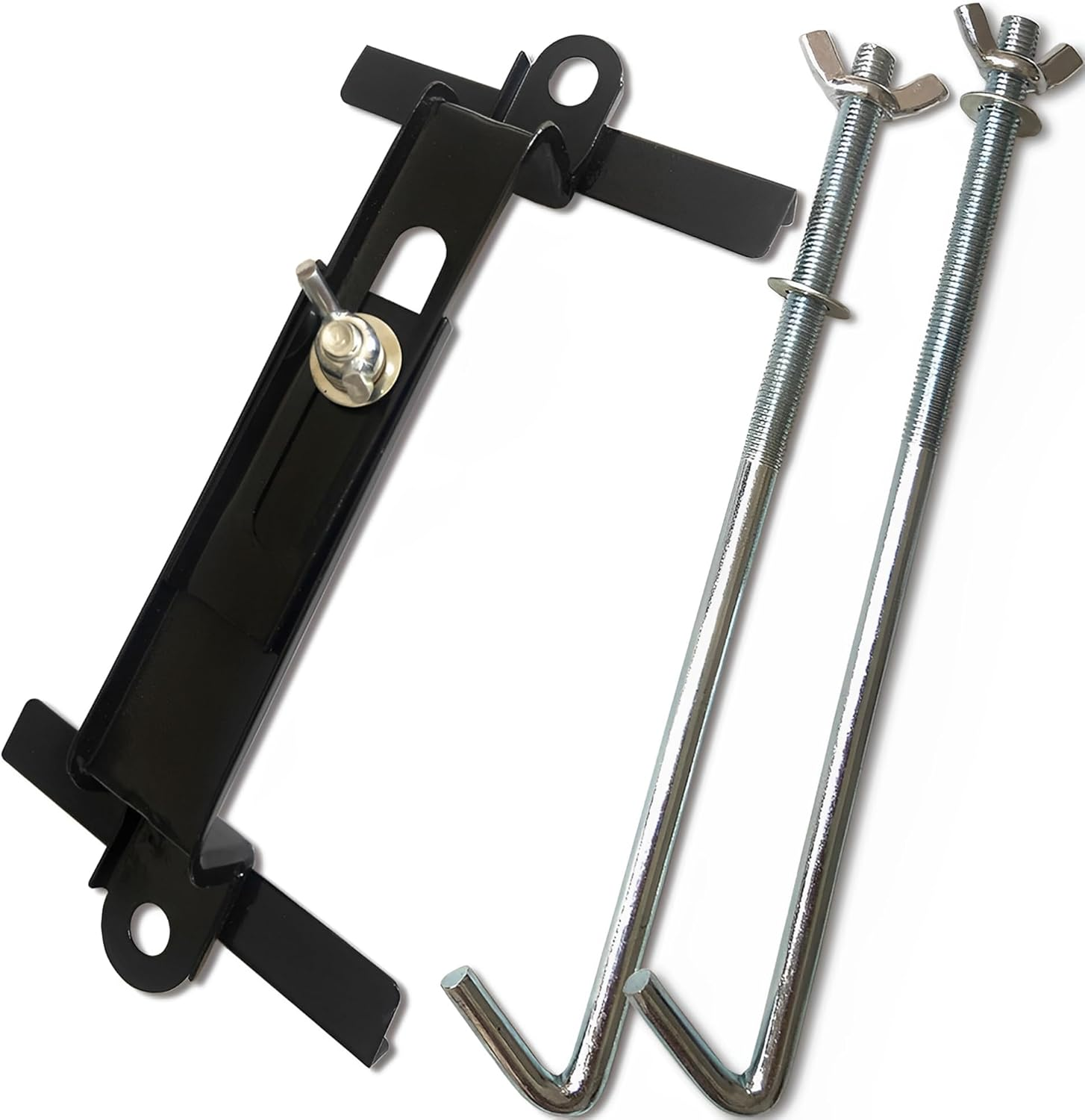 Car Battery Tray, Universal 34.2 X 20Cm/13.5 X 7.9In Battery Hold down Bracket Holder, Heavy Duty Adjustable Battery Crossbar with J Bolt image number 4