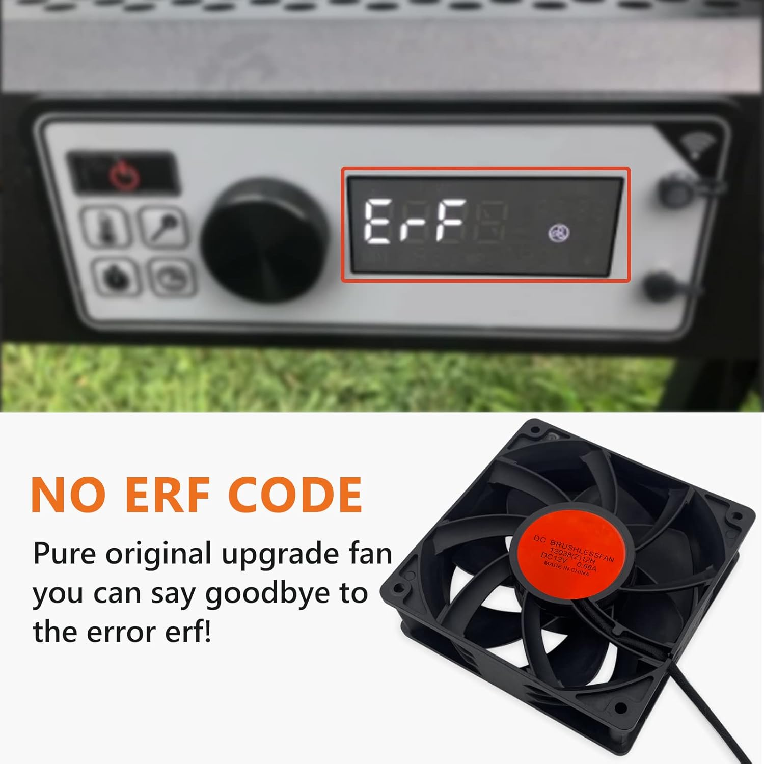 YAOAWE Upgraded Replacement for Char-Griller Gravity Fed 980 Charcoal Grill Precision Control Fan, 3800RPM Turbo Fan Helps Grill Reach Set Temperature Quickly (120Mm) image number 1