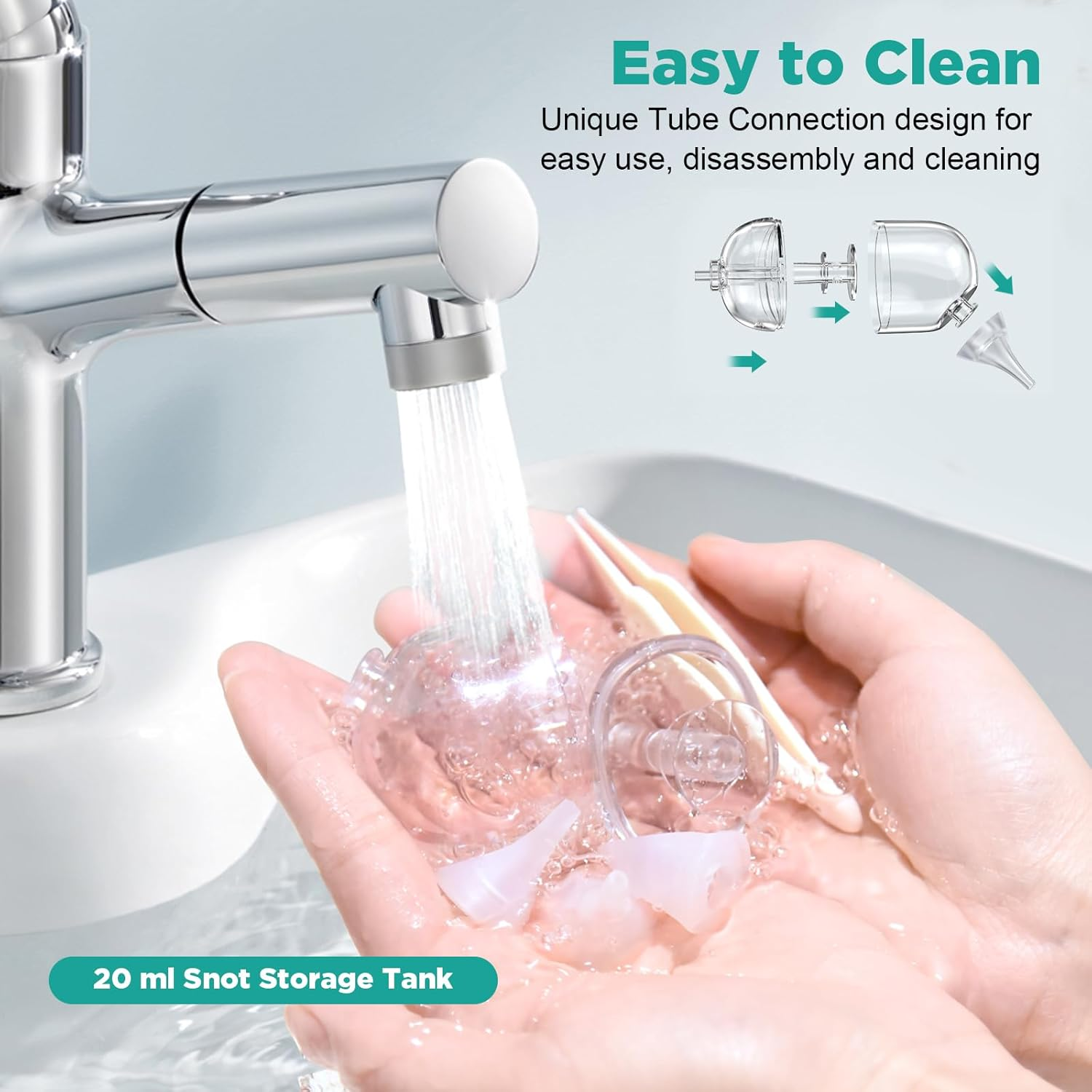 Zrfmib Electric Nasal Aspirator for Baby with 9 Level Suction, Hospital Grade Baby Nose Sucker, Nursery Rhyme and Night Light Soothing, Safe for Infants and Toddlers, White image number 2