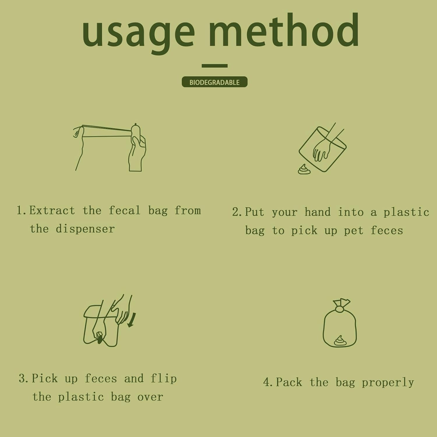 Biodegradable Dog Waste Bags with Dispenser, Bags for Dogs, Waste Bags for Dogs (120 Units, 8 Rolls), Green image number 6