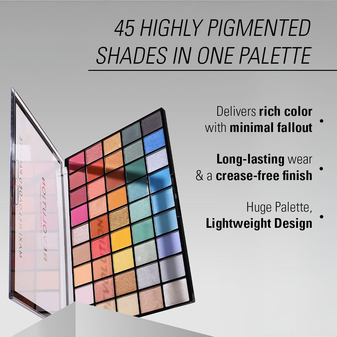 Makeup Revolution, Maxi Reloaded Big Shot Eyeshadow Palette, 45 Shades, 60.8 G image number 5