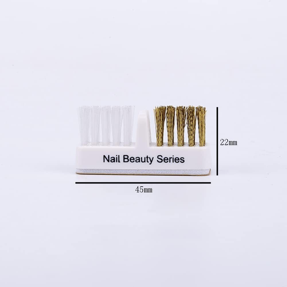 8 Pieces Nail Art Drill Bit Cleaning Brush Drill Bit Cleaner Nail Drill Bit Cleanser Nail Drill Head Cleaner Nail Art Drill Bit Brush Drill Head Dual Brush for Nail Salon or Home Use, White