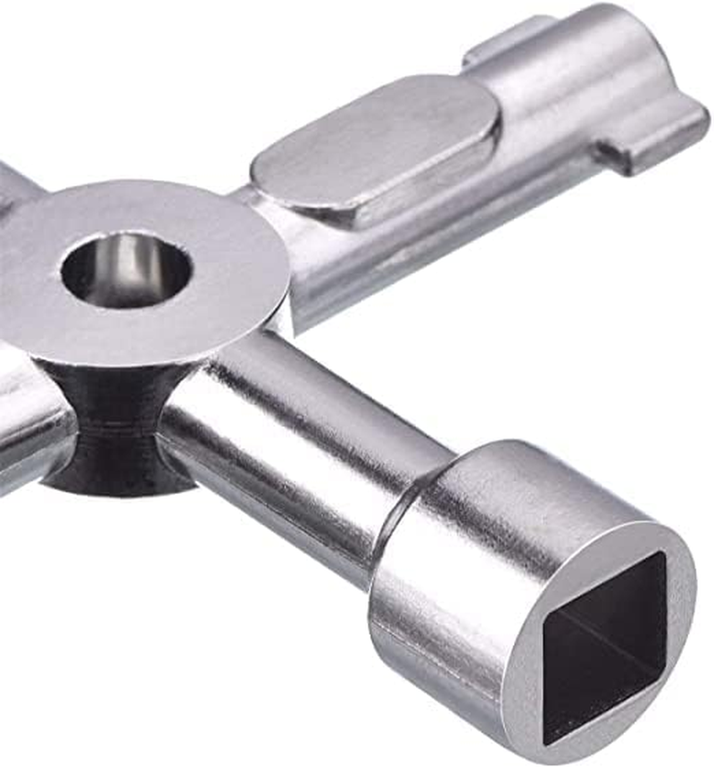 2 Pack Electric Cabinet and Gas Meter Utility 4-Way Key for Multi-Application (Silver) image number 1