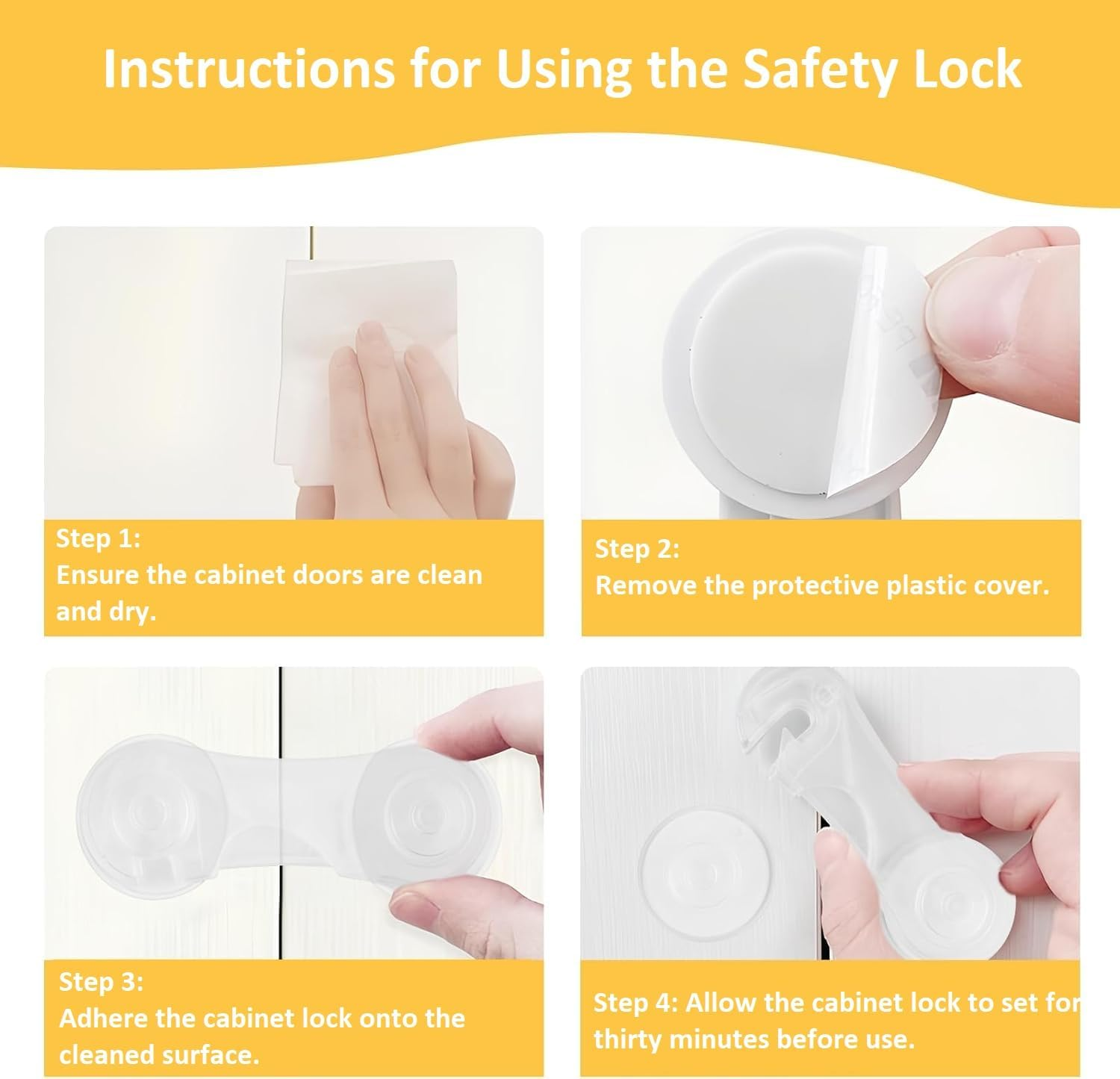 Child Safety Cabinet Locks - Baby Proofing Locks,Locks for Cabinets and Drawers, Featuring Strong and Removable Adhesive (Pack 5) image number 2