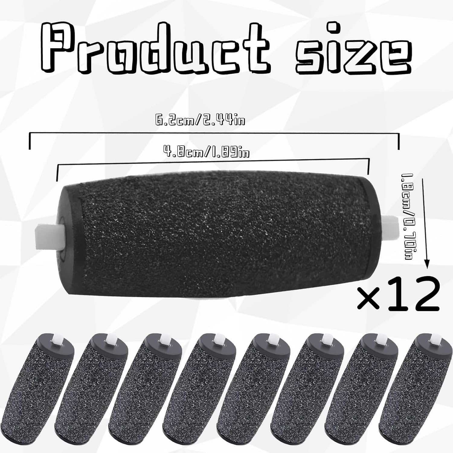 Scholl Callus Remover Replacement Rollers, Electric Foot File, Extra Coarse Scholl Replacement Rollers, Compatible with Velvet Smooth Foot Care Kit, Removes Calluses Pack of 12 image number 2