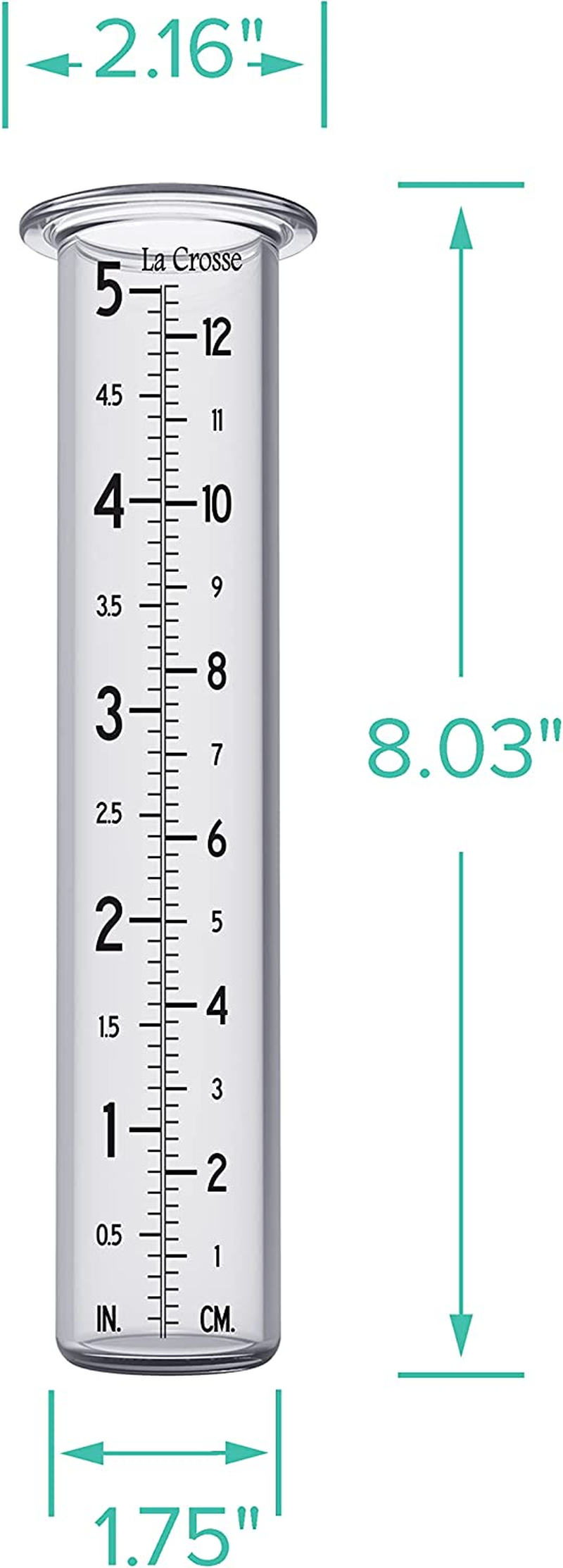 La Crosse Technology 704-1522 Rain Gauge Replacement Glass Tube, Clear image number 2