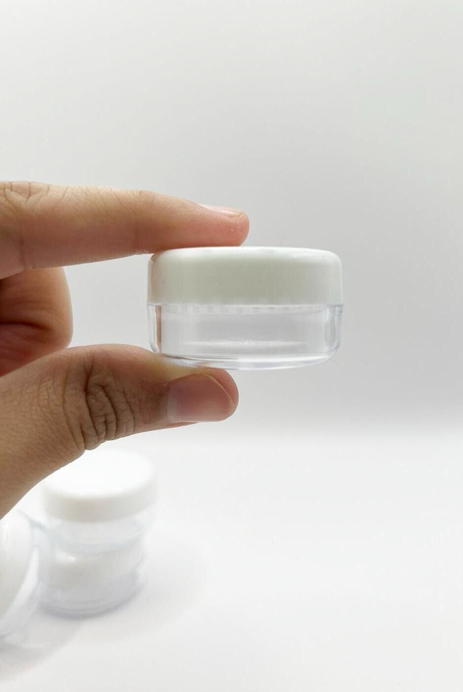 Paulstore 4Pcs MINI TRAVEL POTS Small round Tub Container Sample Jar Cosmetic Storage 20Ml image number 5