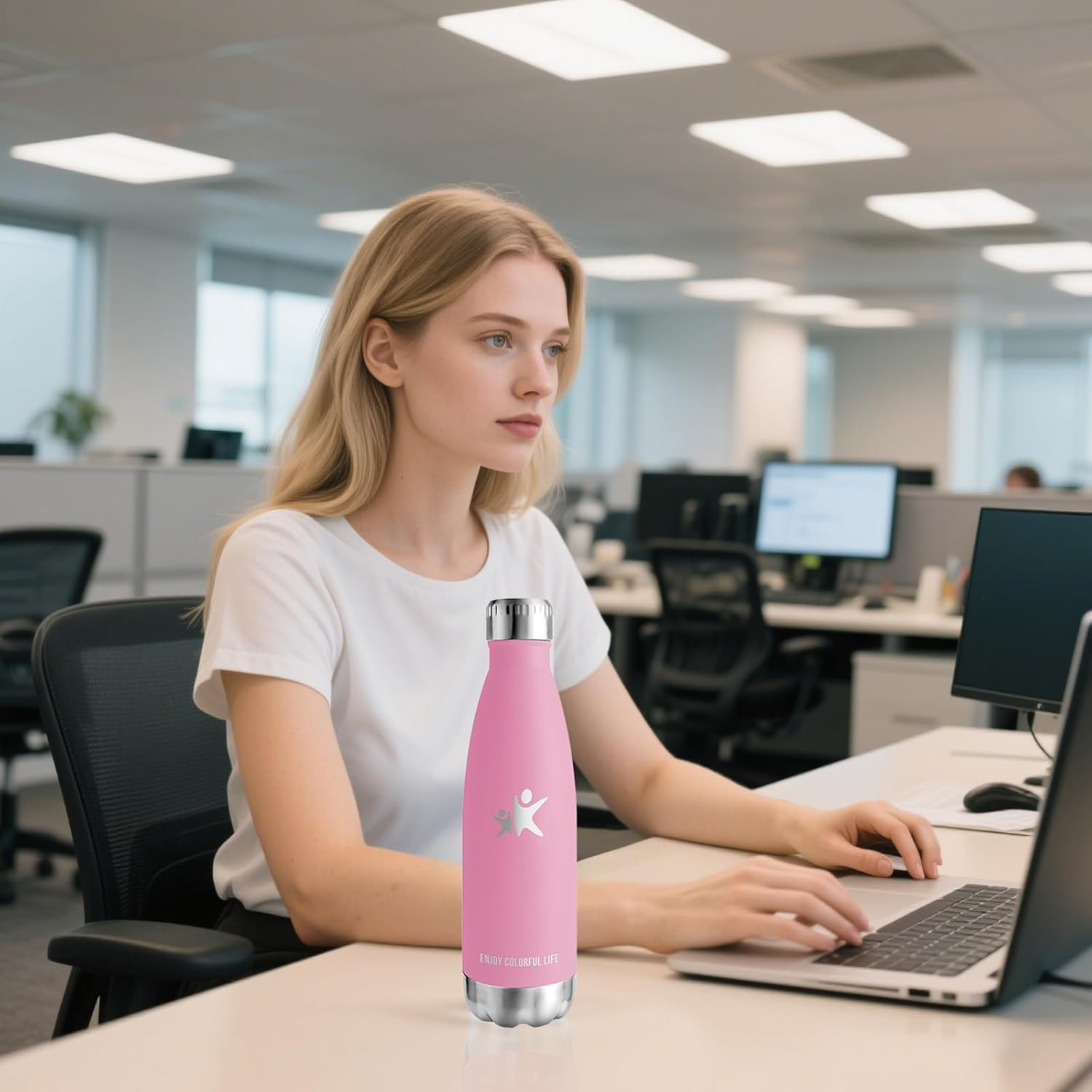 Stainless Steel Drinking Bottle, 750 Ml, Bpa-Free, Insulated Flask, Double-Walled, Leak-Proof, with Screw Cap, Girls' Water Bottle for School, Sports, Camping image number 6