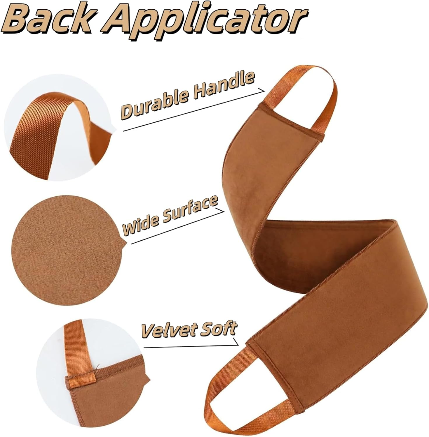 Luojinluoda 2 in 1 Self Tanning Mitt Applicator Kit Self Tan Mit Self Tanner Mitt and Back Lotion Applicators, Tanning Glove for Fake Tan Application, Ultra Soft Streak Free Tan Mitt for Body & Face image number 3