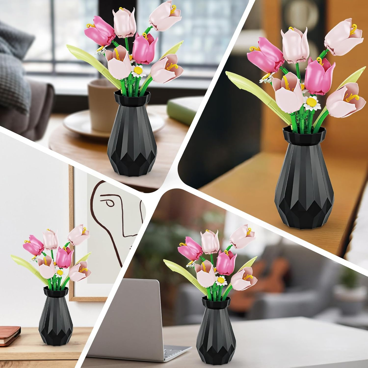 Tulips Flower Botanical Collection Building Sets,Flower Building Toys for Adults and Kids, Home Decor Gifts for Mother'S Day, Valentine Day, Birthday, Christmas Day image number 5