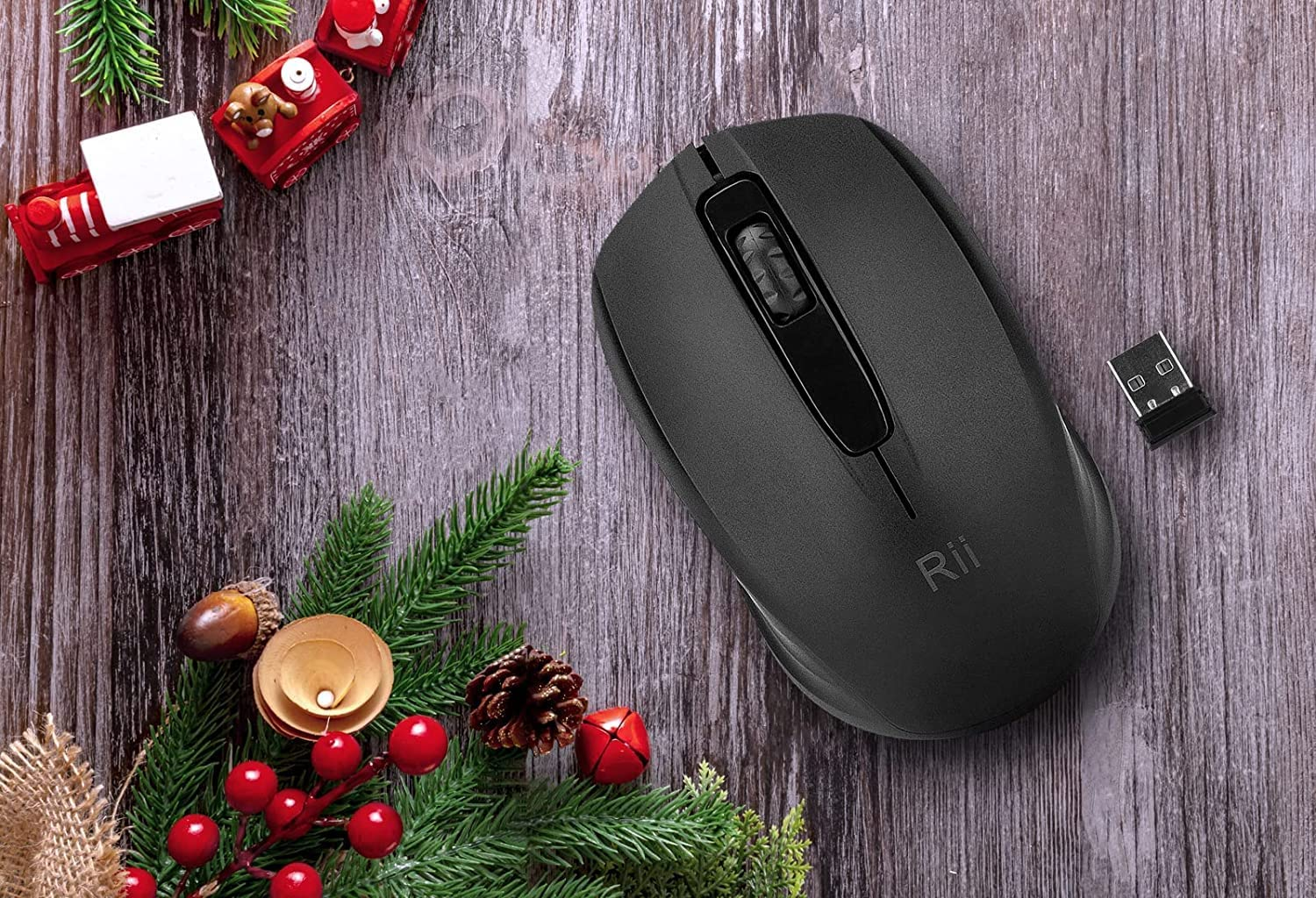 Rii RF 2.4 Ghz Wireless Optical Mouse Included Wireless USB Dongle Black image number 5