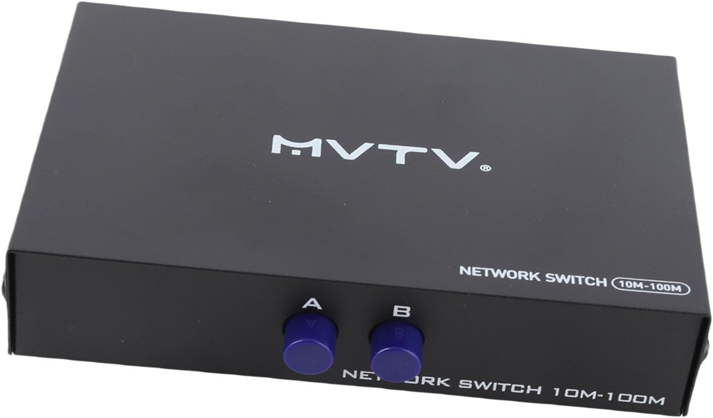 Pomya Iron Box RJ45 Network Switch 2 in 1 Out Selection Hub for Seamless Switching Black, 100M 1000M Ethernet Network Switch Splitter for Home image number 5