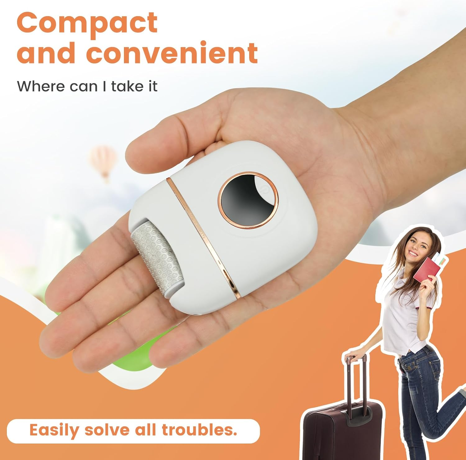 Electric Foot Callus Removers, Rechargeable Electronic Foot File Pedicure Tools, Ergonomic Foot Callus Remover for Men Women Most Skin image number 3