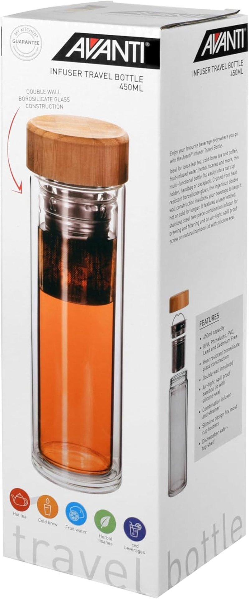 Avanti Tea Infuser Travel Bottle, 450 Ml Capacity image number 5
