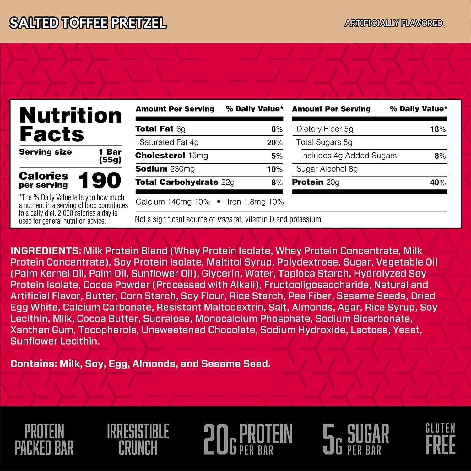 BSN Toffee Gluten Free Protein Crisp Bars 55 G image number 5