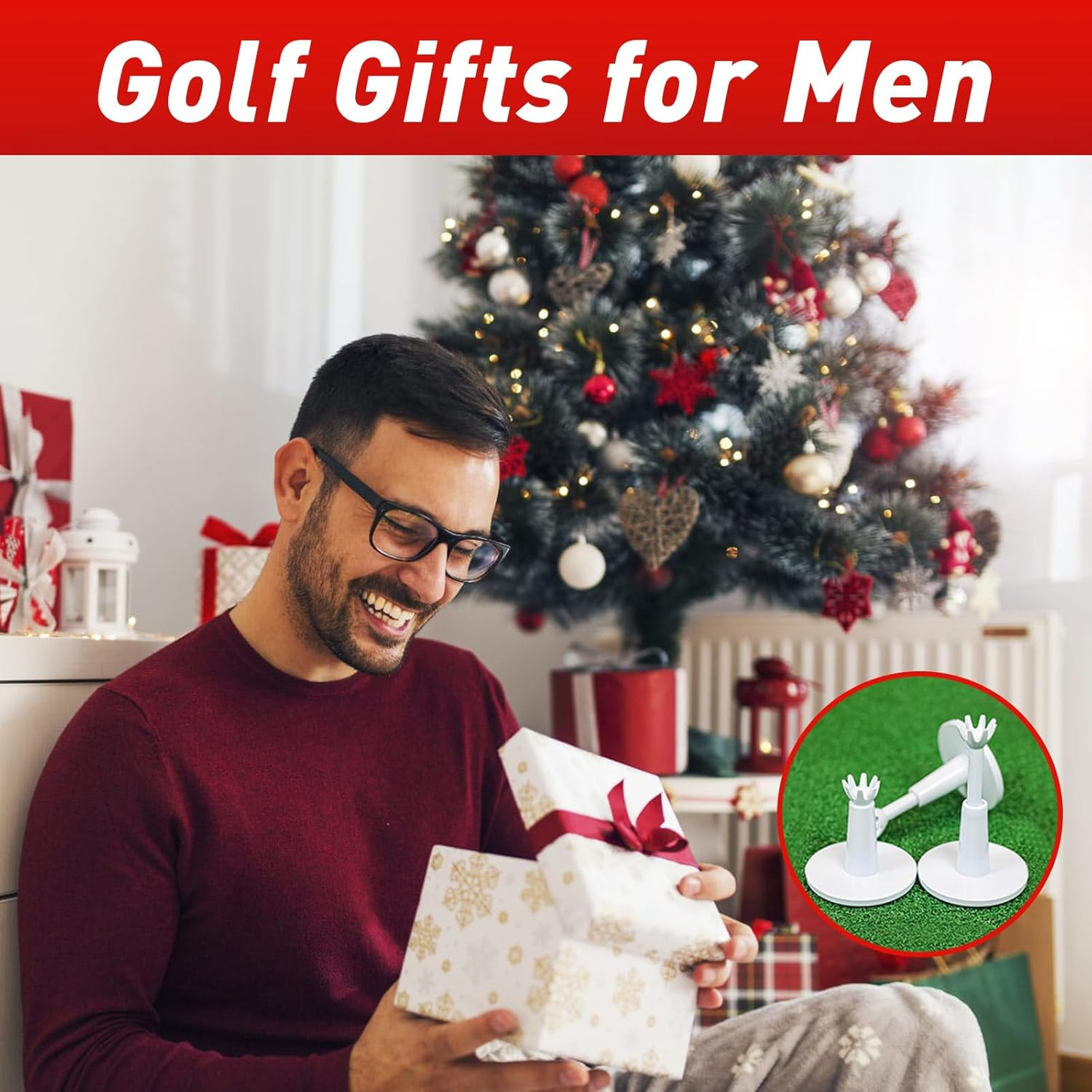 Adjustable Golf Tee, Golf Mat Tees for Driving Range & Simulator, Rubber & Plastic Golf Tees - Essential Golf Accessories for Men, Unbreakable Golf Tees - No Need to Repeatedly Pick up (3 Pack White) image number 6