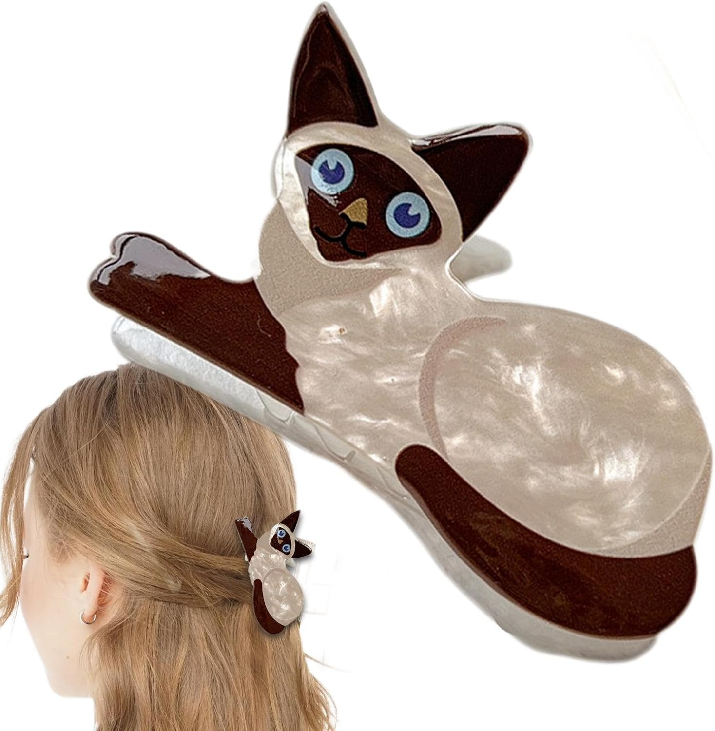 Cute Cat Hair Clip - Cat Hair Jaw Clamp | Adorable Cat Claw Clip | Non Slip Cat Hair Claw Clips | Small Pet Hair Clip | Hair Claw Barrette | Kitten Claw Clip for Short and Long Hair image number 4