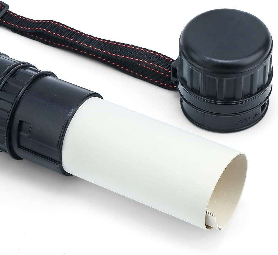 Poster Tube,Expandable Document and Poster Storage Transit Tube, Telescoping Blueprint Carrying Transport Tubes with Strap 2 Pcs (Black, L44-75.5Cm) image number 2