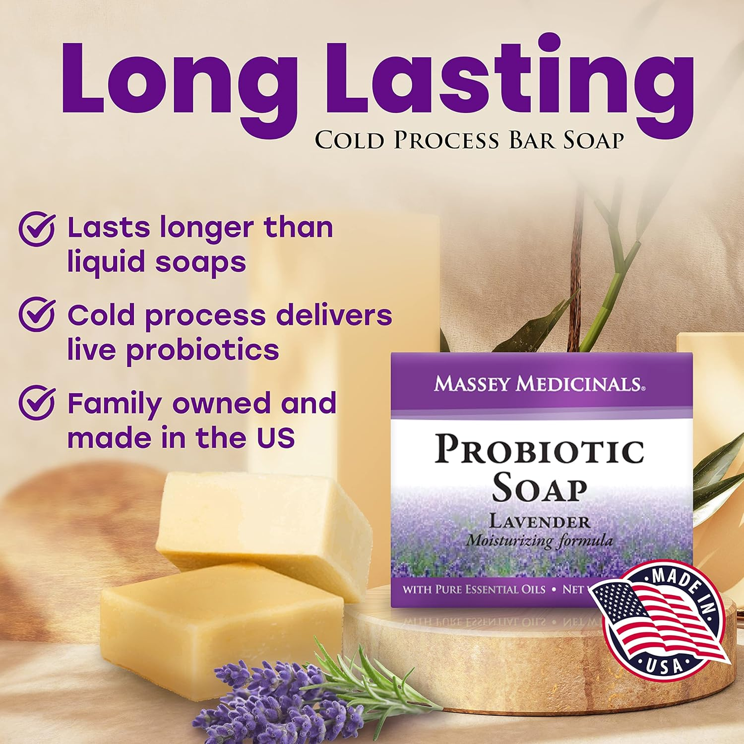 Three (3) Bars of Candida Freedom Probiotic Lavender Soap 120Ml - 3 Bars image number 5