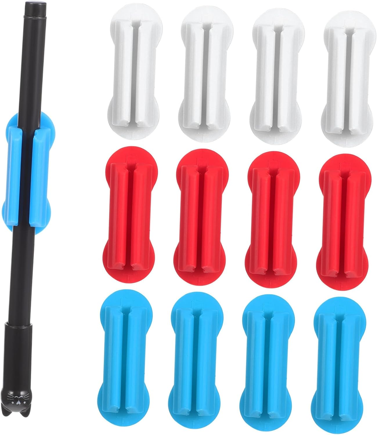 MINAOLULUS 12Pcs Silicone Pen Holder for Desk Self-Adhesive Marker Organizers Strong Adhesion Modern Minimalist Design Compatible Pencils Brushes Stylish Office Accessories image number 5