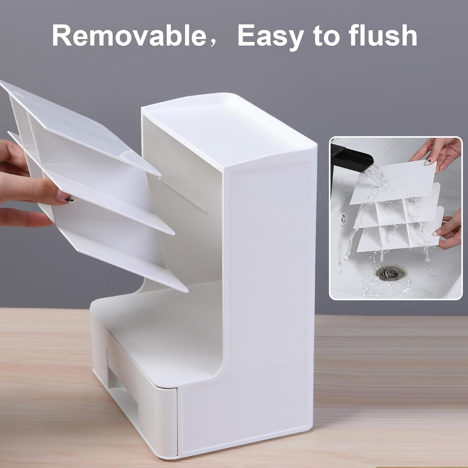 Enliansgo Desk Organizer Office Desktop Organizer with Drawer, Multi-Functional Pencil Organizer, Desk Organizers and Accessories for Office Art Supplies, Desktop Stationary Organizer Caddy (White) - Green image number 2