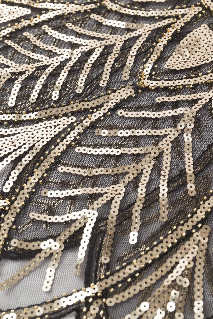 BABEYOND 1920S Shawl Wraps Sequin Beaded Evening Cape Bridal Shawl image number 1