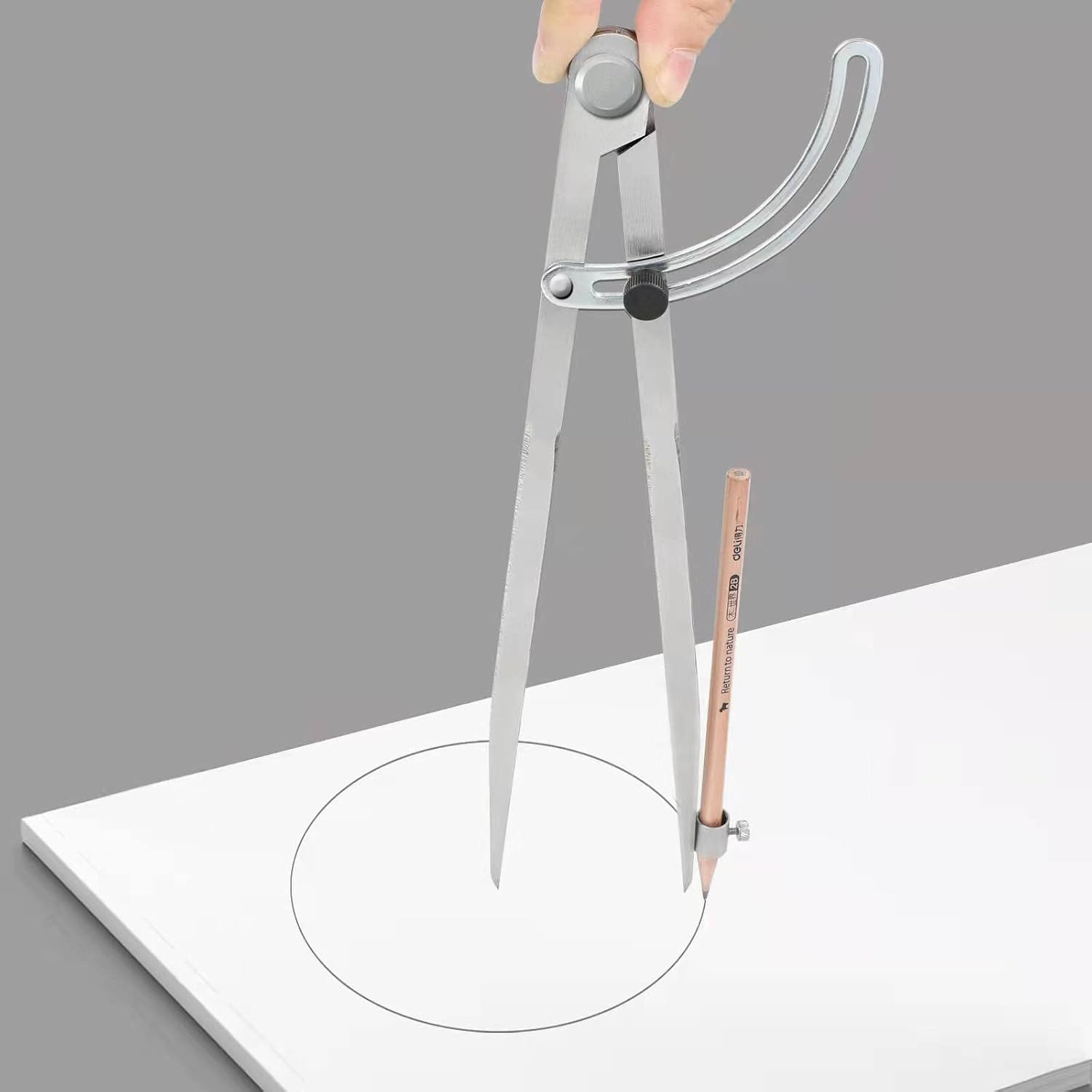 Compass for Geometry, 20 Inch Compass for Woodworking, Precision Woodworking Compass with Wing Divider and Pencil Holder, Large Compass for Geometry, Drafting, Drawing Compass (20Inch) image number 5