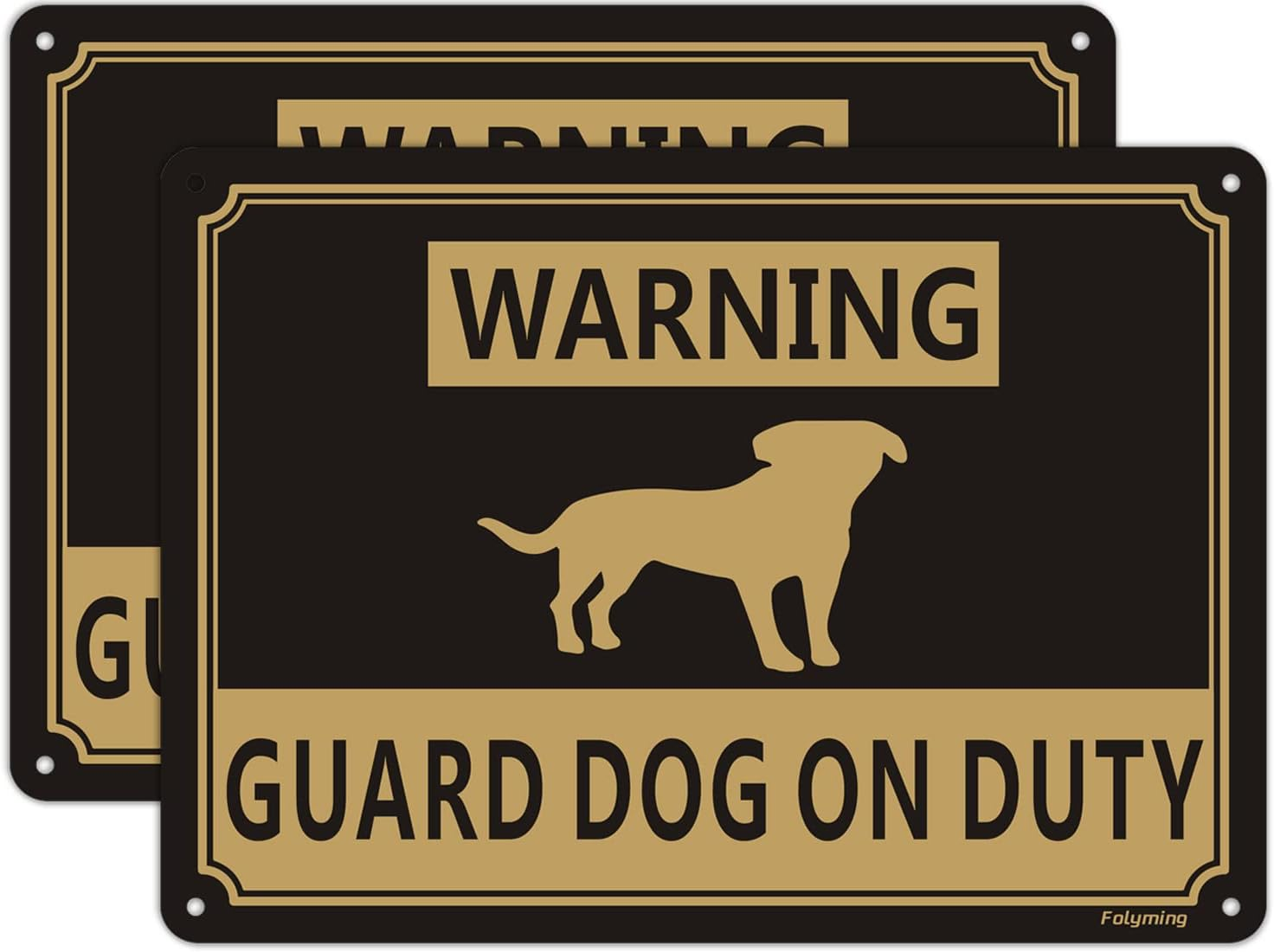 2 Pack Warning Guard Dogs on Duty Signs 10X7 Inches Dog Warning Yard Signs Metal Reflective Sturdy Rust Aluminum Waterproof Easy to Install image number 5