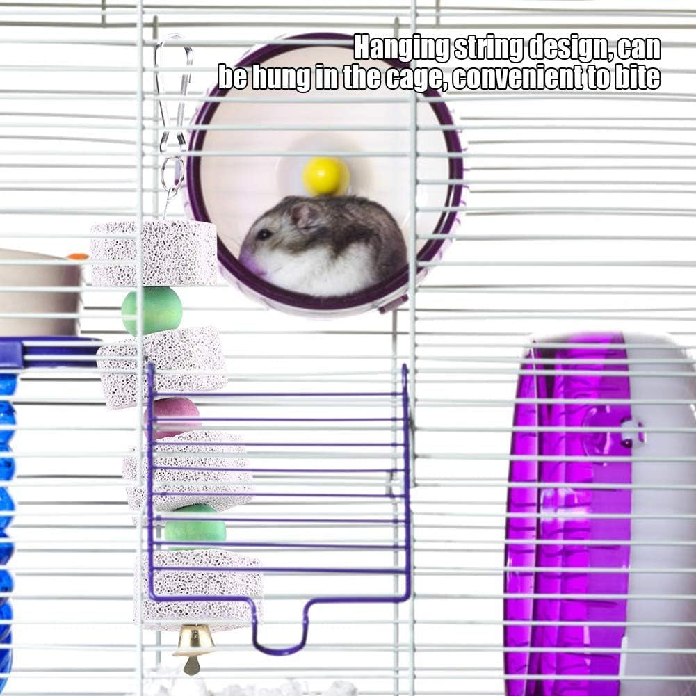 Parrot Beak Trim Calcium Stone Cage Toy,2Pcs Bird Beak Grinding Stone with Bell,Parrot Beak Grinding Calcium Stone with Bell image number 6