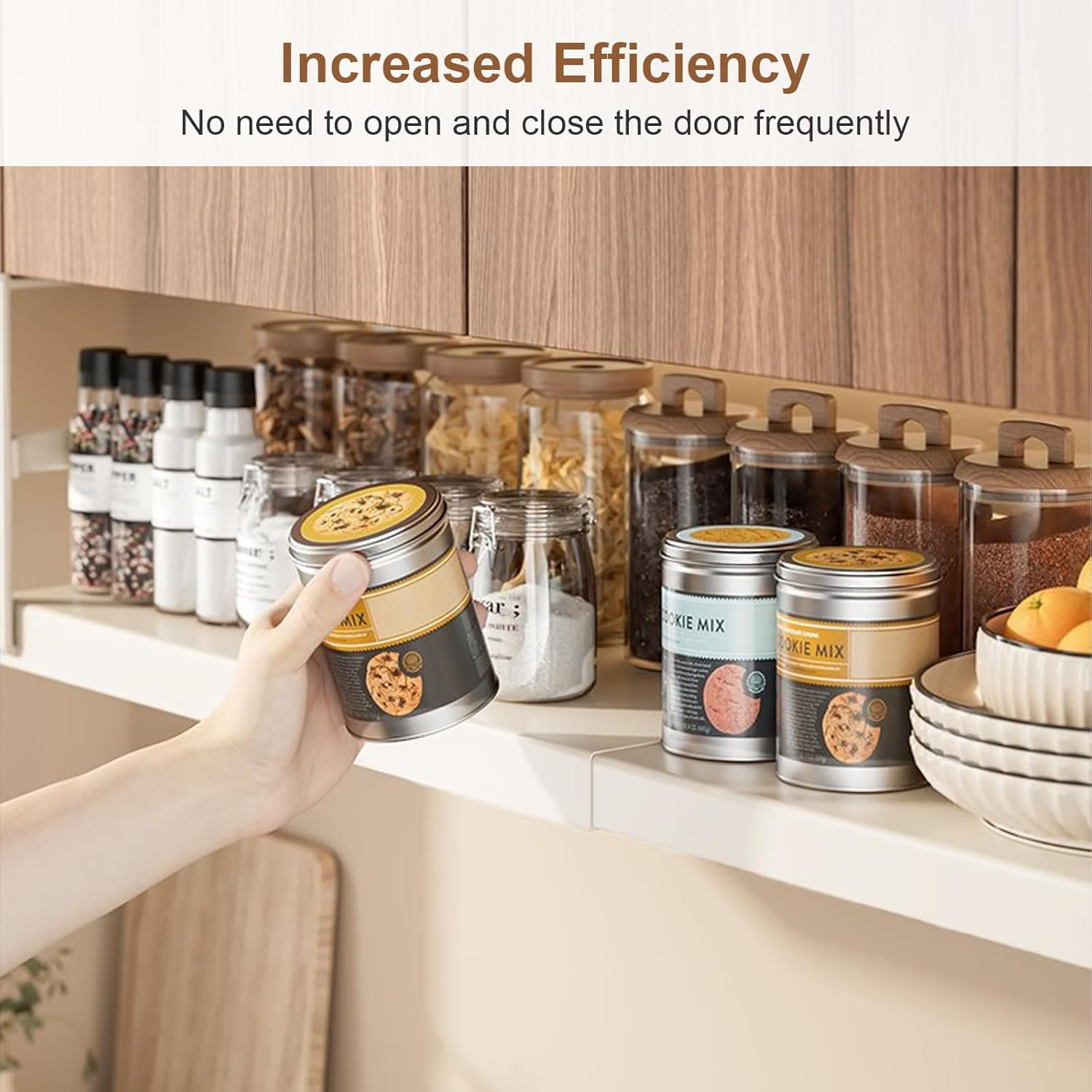 2 Pack under Shelf Storage Basket Organizer, Adjustable Hanging under Cabinet Shelf Add-On Storage Racks Slide-In Baskets Organizer for Laundry Room Kitchen Pantry (Milky White)